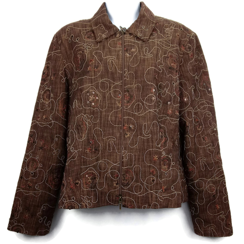 Joseph Ribkoff Brown Embellished Blazer